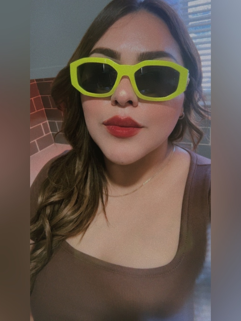 BIG SALE Versace Neon Yellow Sunglasses with Gold Medusa Accent